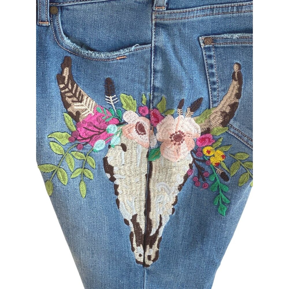 Sundance Shorts 27 Embroidered Denim Bermuda Western Rockabilly Stretch Rare! HT - Picture 8 of 16